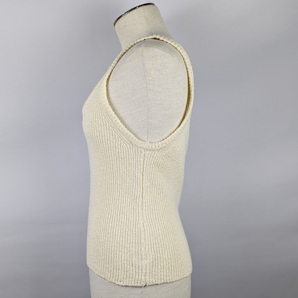 Rails Albie Tank Scoop Neck Linen Cotton Blend Textured Rib Knit Ivory M NWT - Picture 10 of 14